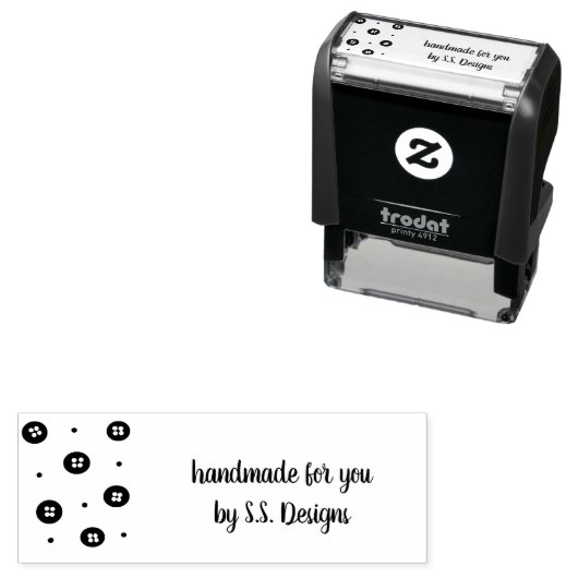 Handgemaakt voor U Mini Sewing Buttonnen Zelfinktende Stempel (In situ)