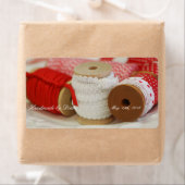 Handgemaakt voor u rode spoelen naailabel etiket (Insitu)