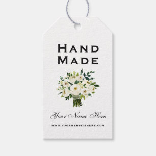 Handgemaakt Waterverf Groene Witte Floral Labels Cadeaulabel