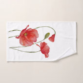 Handgemaakt waterverf-papaverontwerp handdoek (Handdoek)