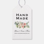 Handgemaakt Waterverf Roze witte Labels Cadeaulabel (Voorkant)