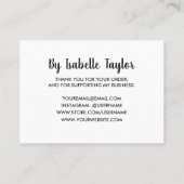 Handgemaakt zwart-wit, eenvoudig, modern visitekaartje (Achterkant)