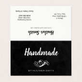 Handgemaakt  (Zwart / Wit) Visitekaartje (Buitenkant ongevouwen)