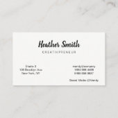 Handgemaakt (zwart/wit) visitekaartje (Achterkant)