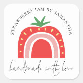 Handgemaakte aardbei Jam Rainbow-naam Vierkante Sticker (Voorkant)