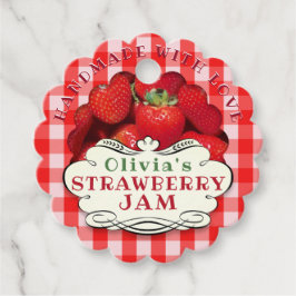 Handgemaakte aardbeienjam bedankjes labels