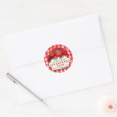 Handgemaakte aardbeienjam ronde sticker (Envelop)