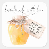 Handgemaakte Abrikozenjam Etiket Naam (Voorkant)