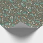 Handgemaakte Abstracte kleurrijke kerstflora Cadeaupapier (Hoek)