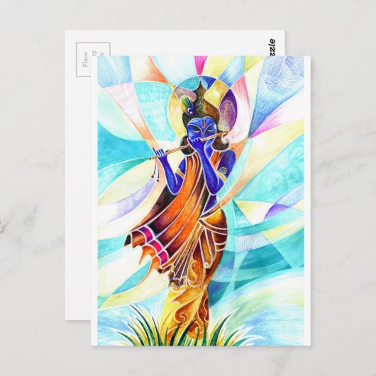 Handgemaakte Abstracte schilderijen van Lord Krish Briefkaart (Voorkant / Achterkant)