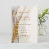 Handgemaakte Alcohol Ink Glitter Huwelijksuitnodig Kaart (Staand voorkant)