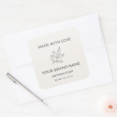 Handgemaakte ambachtelijke minimalistische botanis vierkante sticker (Envelop)