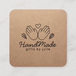 Handgemaakte ambachtelijke moderne bruine kraftpap contactkaartje