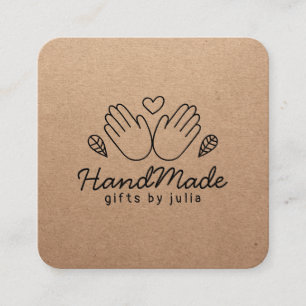 Handgemaakte ambachtelijke moderne bruine kraftpap contactkaartje