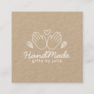 Handgemaakte ambachtelijke moderne bruine kraftpap contactkaartje