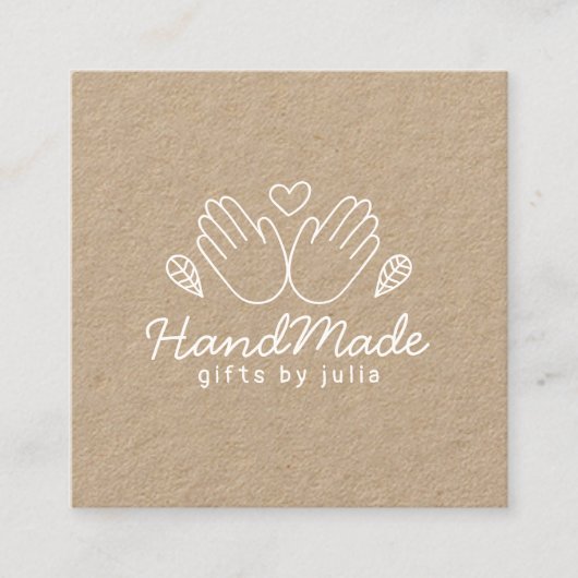 Handgemaakte ambachtelijke moderne bruine kraftpap contactkaartje (Voorkant)