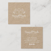 Handgemaakte ambachtelijke moderne bruine kraftpap contactkaartje (Voorkant / Achterkant)