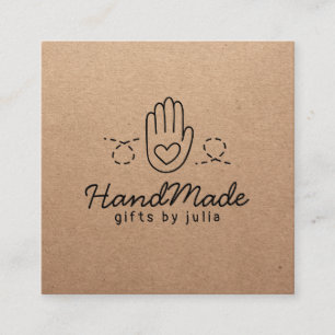 Handgemaakte ambachtelijke moderne bruine kraftpap contactkaartje