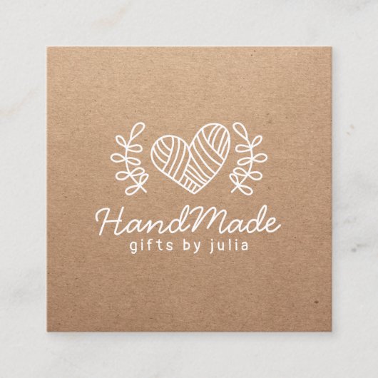 Handgemaakte ambachtelijke moderne bruine kraftpap contactkaartje (Voorkant)