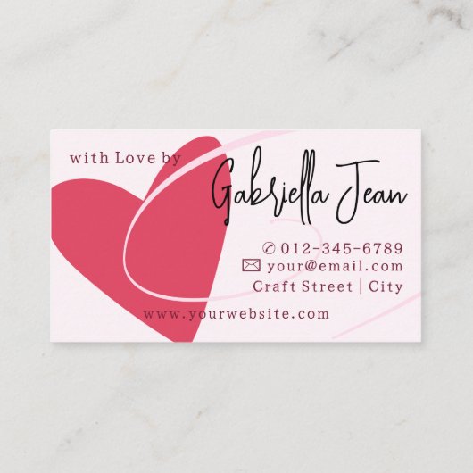 Handgemaakte Ambachten Kalligrafie Signature Love  Visitekaartje (Achterkant)