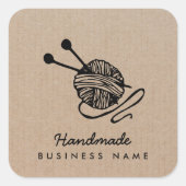 Handgemaakte ambachten modern breien kraftpapier r vierkante sticker (Voorkant)