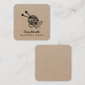 Handgemaakte ambachten modern breien kraftpapier r vierkante visitekaartje (Voorkant / Achterkant)