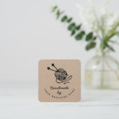 Handgemaakte ambachten modern breien kraftpapier r vierkante visitekaartje (Staand voorkant)