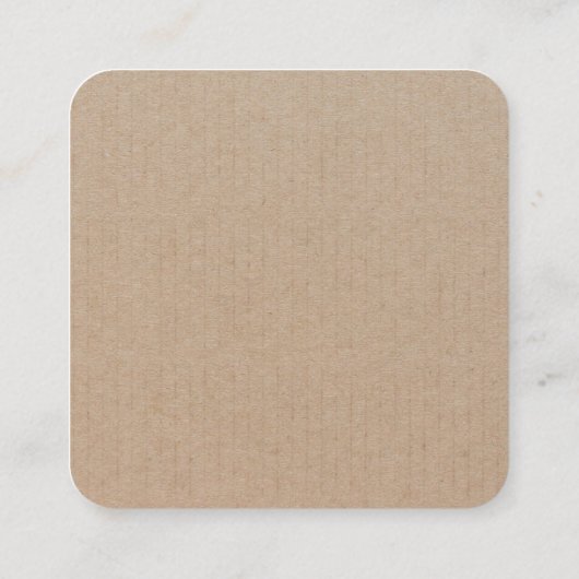 Handgemaakte ambachten modern breien kraftpapier r vierkante visitekaartje (Achterkant)