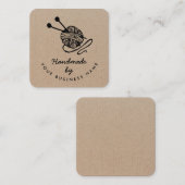 Handgemaakte ambachten modern breien kraftpapier r vierkante visitekaartje (Voorkant / Achterkant)
