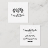 Handgemaakte ambachten modern zwart-wit logo rusti contactkaartje (Voorkant / Achterkant)