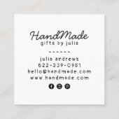 Handgemaakte ambachten modern zwart-wit logo rusti contactkaartje (Achterkant)