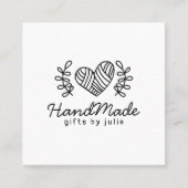 Handgemaakte ambachten modern zwart-wit logo rusti contactkaartje (Voorkant)