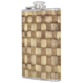 Handgemaakte Ambachtenmand Naadloze Textuur Heupfles (Links)