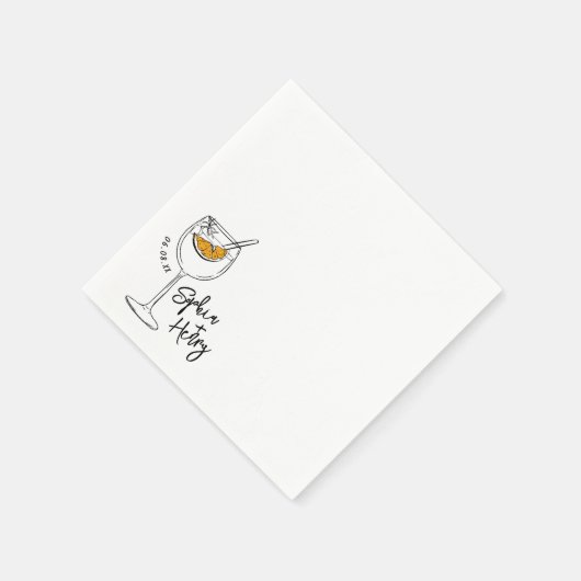 Handgemaakte Aperol Spritz cocktail Servet (Hoek)