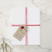Handgemaakte Aquarel Bloem Textuur Papier Cadeaulabel (Met Touw)