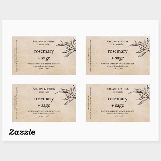 Handgemaakte aromatherapie essentiële olie Kraft L Rechthoekige Sticker (Vel)