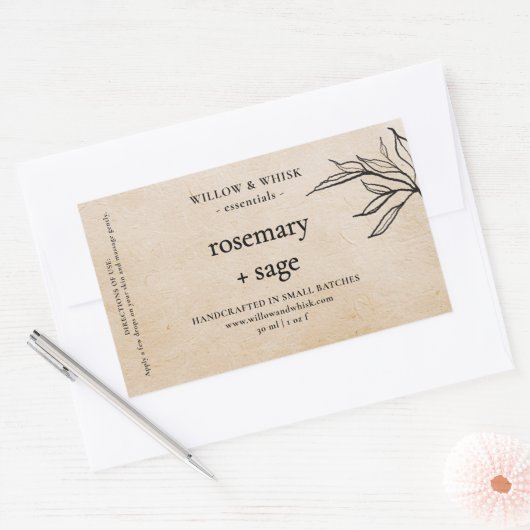 Handgemaakte aromatherapie essentiële olie Kraft L Rechthoekige Sticker (Envelop)