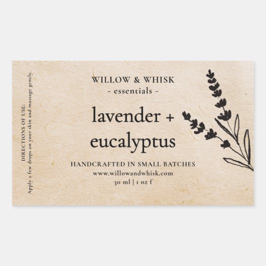 Handgemaakte aromatherapie etherische olie Kraft B Rechthoekige Sticker (Voorkant)