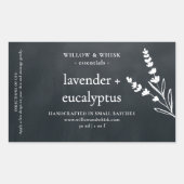 Handgemaakte aromatherapie etherische olie zwart w rechthoekige sticker (Voorkant)