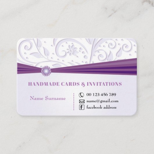 Handgemaakte artikelen en wenskaarten visitekaartje (Voorkant)