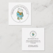 Handgemaakte Baby Kleding Maker Online Shop Vierkante Visitekaartje (Voorkant / Achterkant)