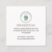 Handgemaakte Baby Kleding Maker Online Shop Vierkante Visitekaartje (Achterkant)