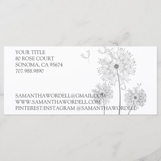 Handgemaakte Bad Body Beauty Products Prijslijst Menu (Achterkant)