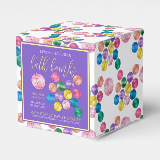 Handgemaakte bad schoonheid business douchebommen  bedankdoosjes (Voorkant Zijde)