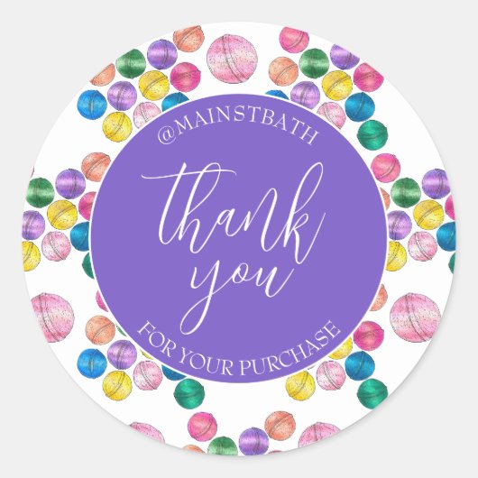 Handgemaakte bad schoonheid business douchebommen  ronde sticker (Voorkant)