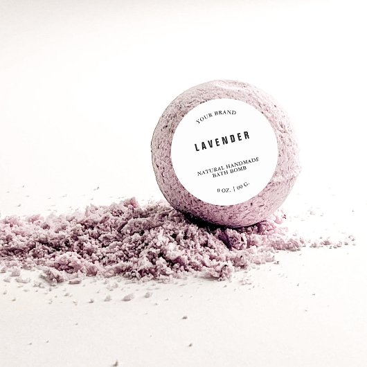 Handgemaakte badbom Label