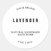 Handgemaakte badbomlabel ronde sticker (Voorkant)