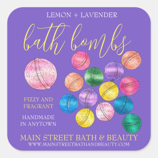 Handgemaakte bath Beauty Business Shower-bombs-lab Vierkante Sticker (Voorkant)