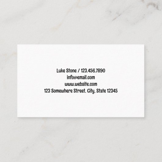 Handgemaakte batterij visitekaartje (Achterkant)