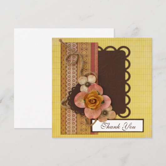 Handgemaakte bedankt kaart (Voorkant / Achterkant)